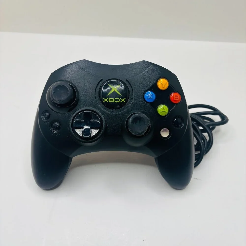 OEM Black Microsoft Original Xbox Controller S X08-69873 Controller - WORKS READ